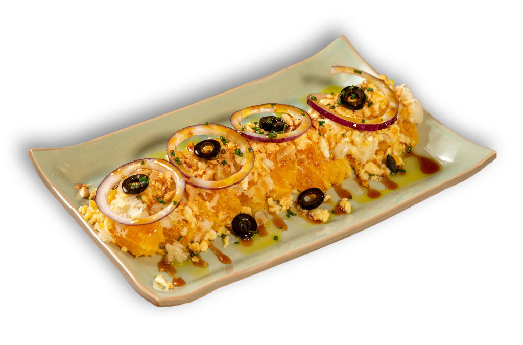 Remojón (Ensalada de naranja, bacalao y almendras)