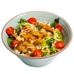 Ensalada OBA Pollo crujiente con queso de cabra miel y mostaza E Codigo