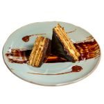 Tarta de galletas y chocolate con crema de vainilla al caramelo E Codigo