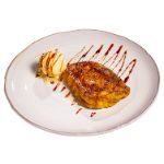 Torrija caramelizada con helado de vainilla E Codigo